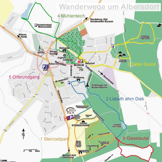 Hotel Bess Albersdorf | Wanderwege in und um Albersdorf | © Ernst Wilhelm Ramundt als ein Projekt von OpenStreetMap | Anklicken öffnet die PDF der Wanderkarte mit Wegbeschreibungen in einem neuen Fenster.